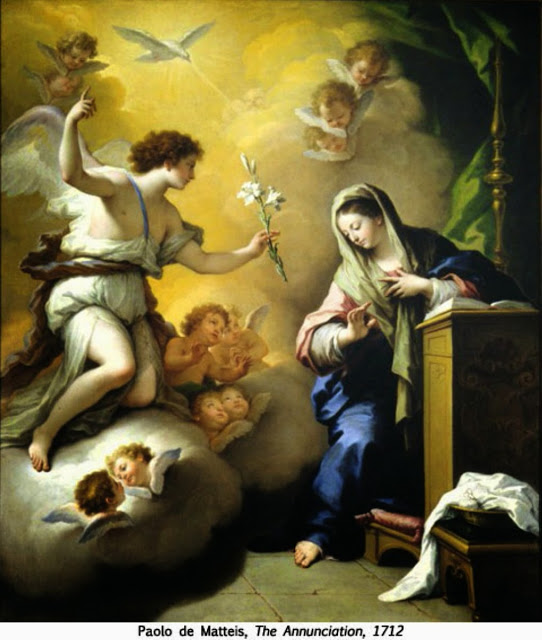 Thánh Gabriel mang hoa Ly đến báo tin cho Mary